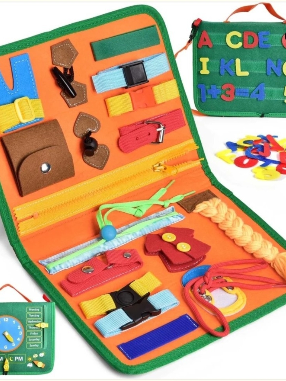 Kids Busy Board Activity Mat - Multicolor Fine Motor Learning Toy